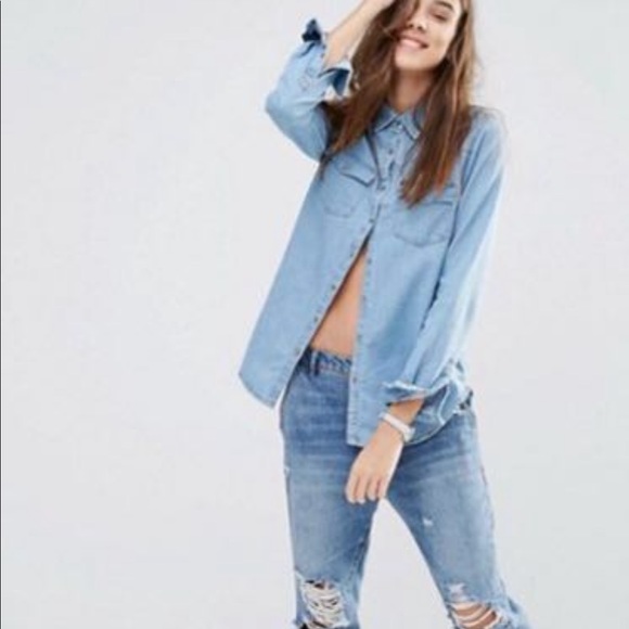pull and bear denim shirt